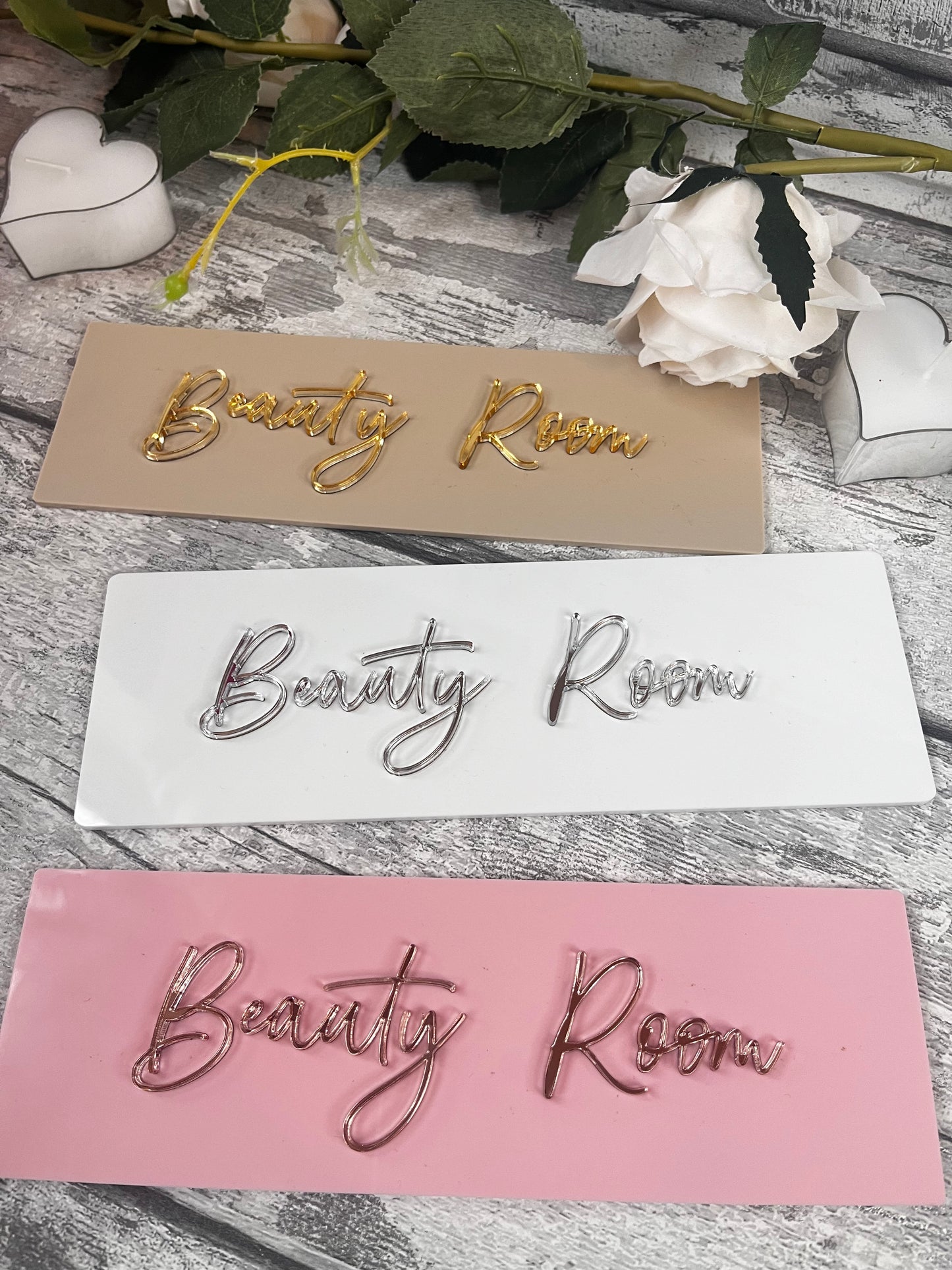 3d salon treatment room door signs, beauty room salon decor, beauty studio door plaque