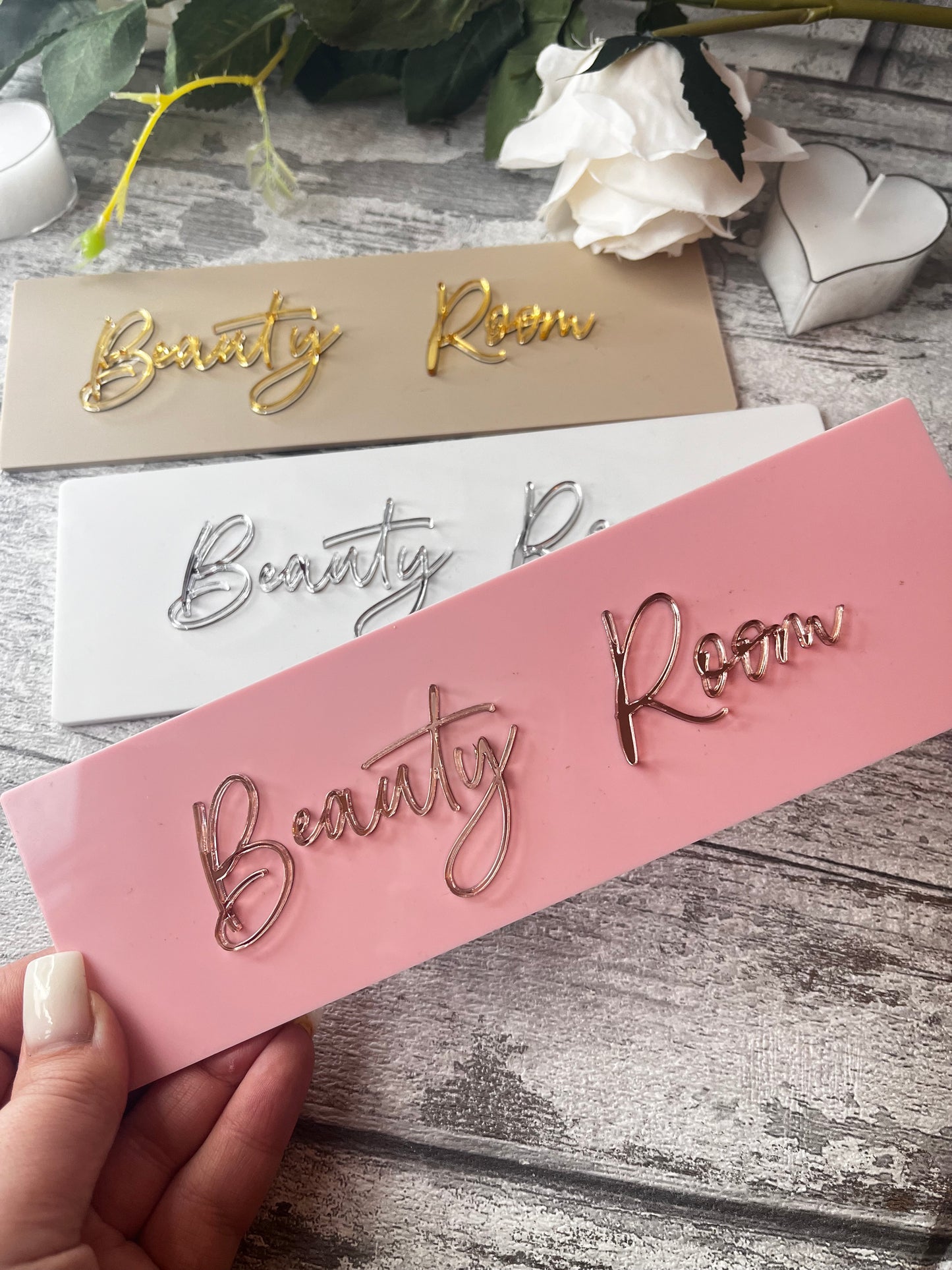 3d salon treatment room door signs, beauty room salon decor, beauty studio door plaque