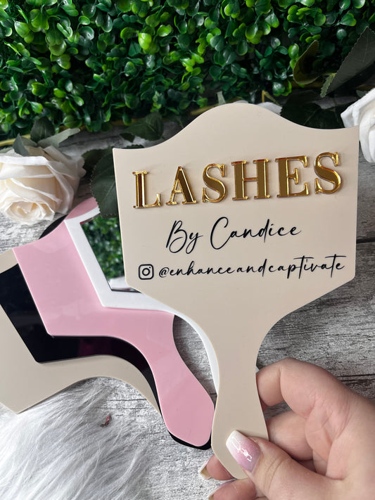 eyelash technician lash prop and mirror, for photo taking and social media.