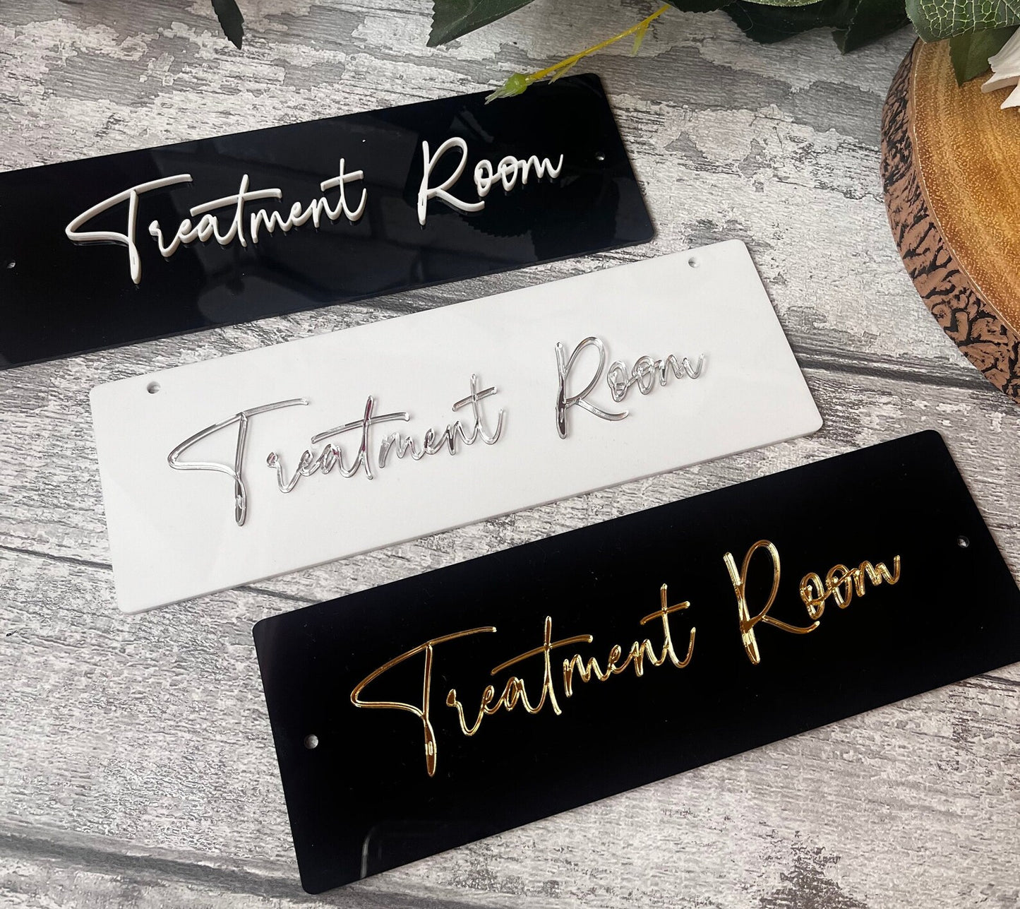 3d salon treatment room door signs, beauty salon decor, toilet, staff only, beauty room door plaque